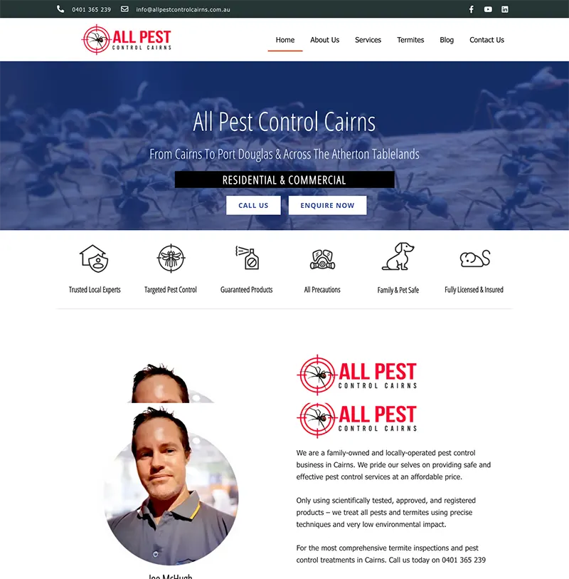 Website Design All Pest control Cairns