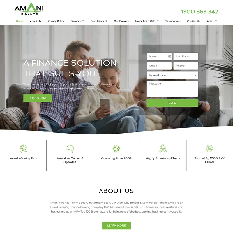 Website Design Amani Finance