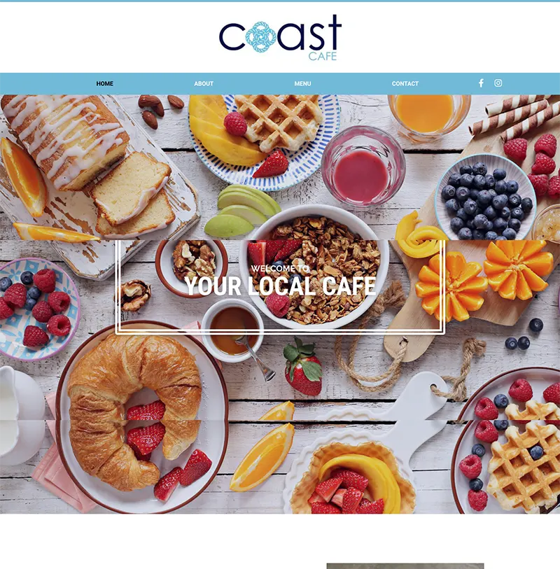 Website Design Coast Cafe & Events 