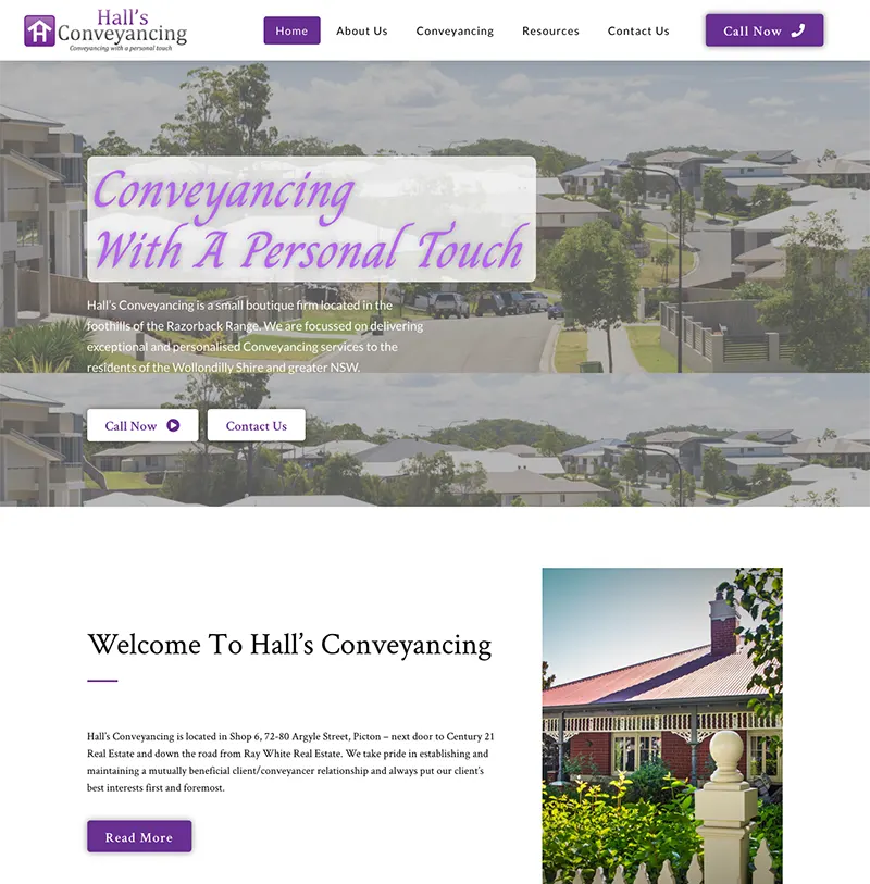 Website Design Halls Conveyancing