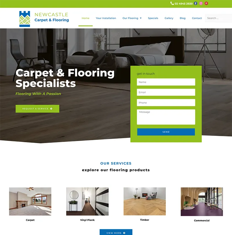 Website Design Newcastle Carpet and Flooring