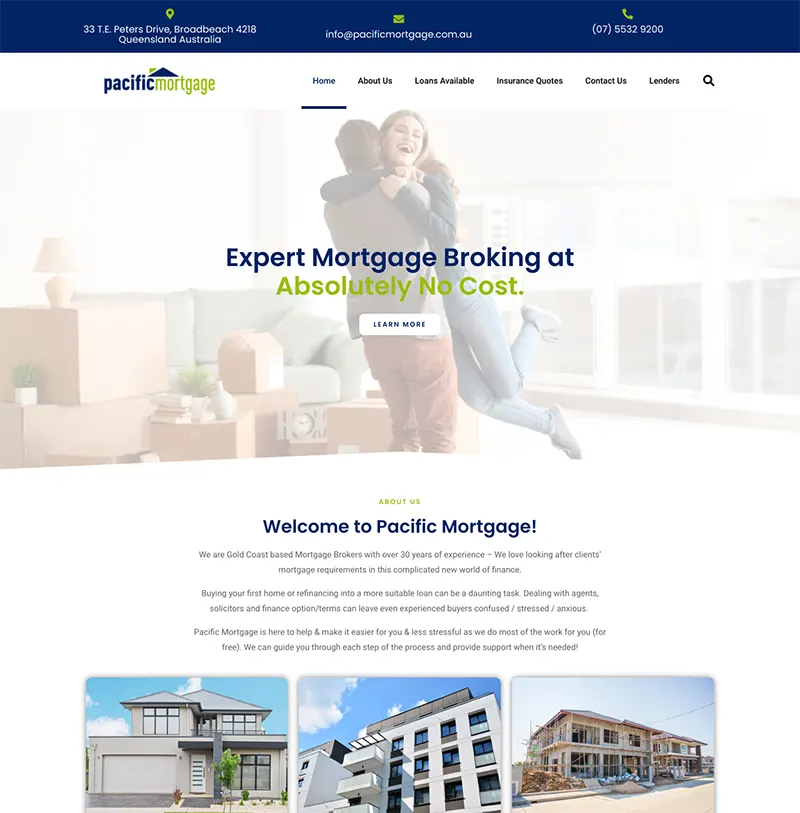 Website Design Pacific Mortgage