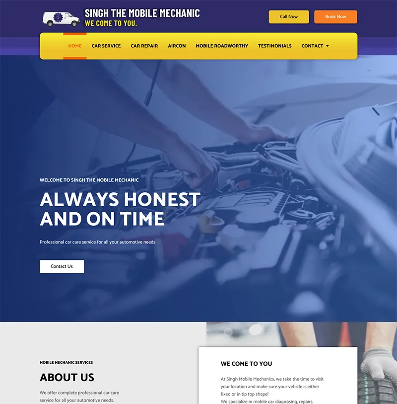 Website Design Singh the Mobile Mechanic 