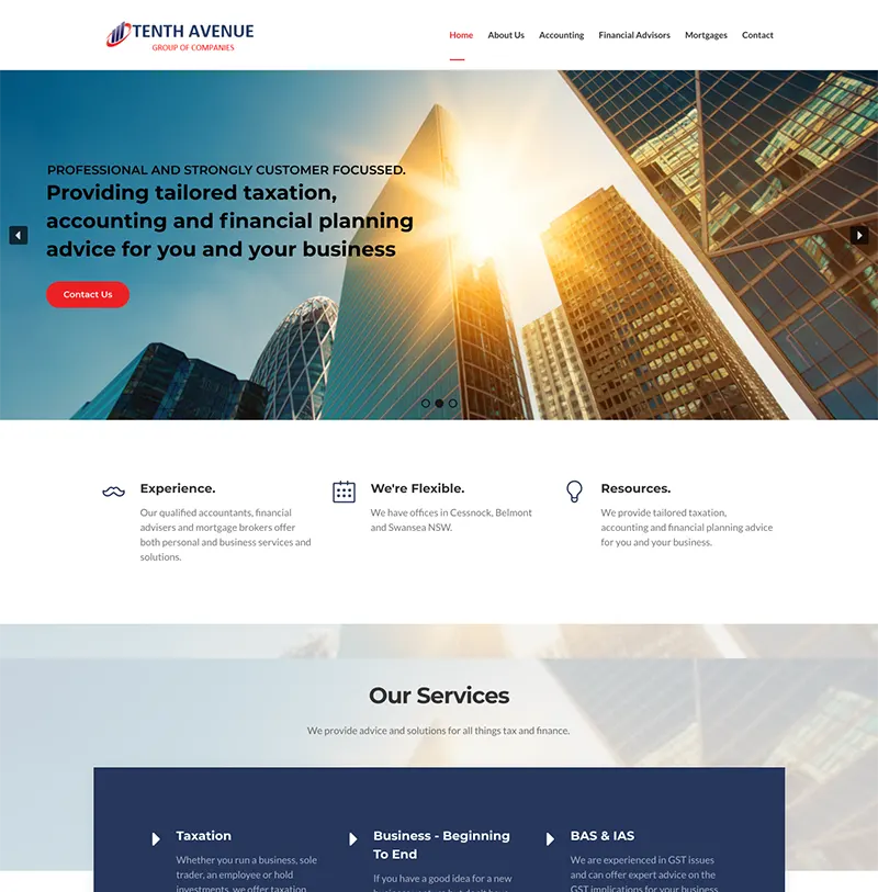 Website Design Tenth Avenue Accountants